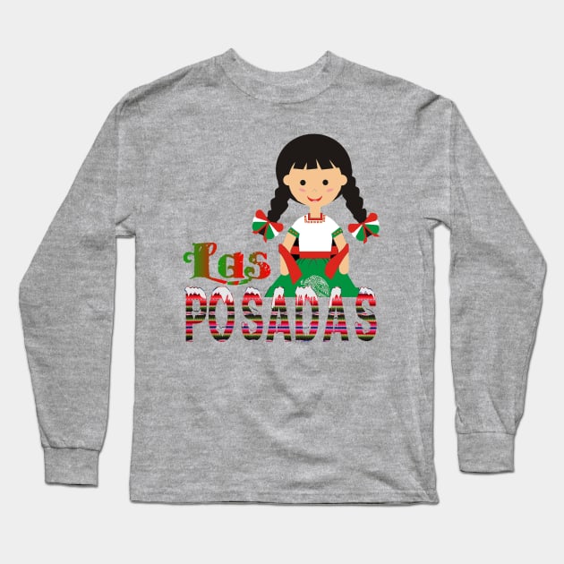 Las Posadas Mexican Christmas Celebration Long Sleeve T-Shirt by hispanicworld